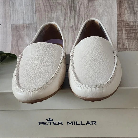 Peter Millar Driving Loafers in Sand Full-Grain Leather Size 8 - Picture 13 of 14